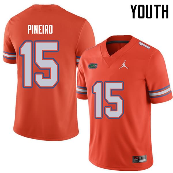 NCAA Florida Gators Eddy Pineiro Youth #15 Jordan Brand Orange Stitched Authentic College Football Jersey LKZ0564SZ